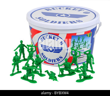 Toy soldiers, Bucket O Soldiers Stock Photo