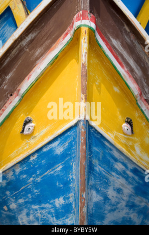 Luzzu Maltese fishing boat with eyes of osiris Stock Photo