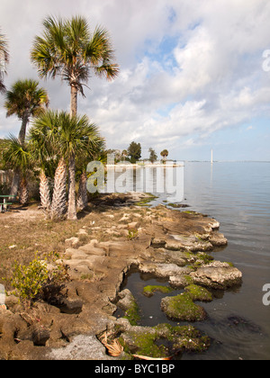 Castaway Point on the Indian River Lagoon at Palm Bay by the Intracoastal Waterway in East Central Florida Stock Photo