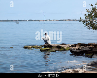 Radio communication on the Indian River lagoon in Florida Stock Photo