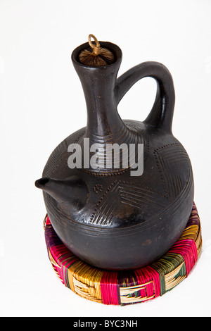 Traditional Ethiopian coffee pot made out of clay Stock Photo