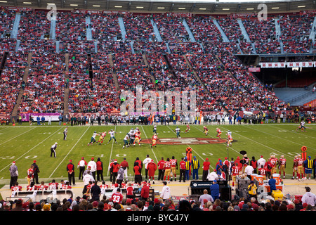 49er's football game, Candlestick Park, San Francisco, CA Stock Photo