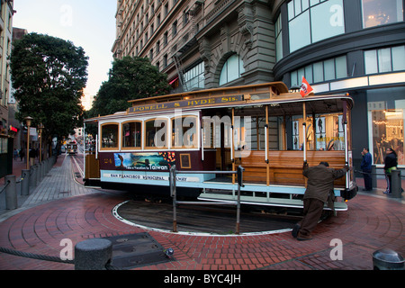 Powell & Hyde Sts cable car, San Francisco, CA Stock Photo