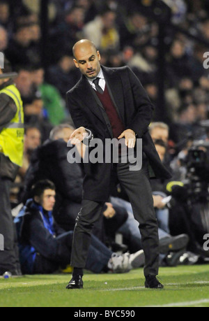 Primera Division Spain, Hercules Alicante vs. FC Barcelona 0:3 --- Barcelona coach Pep Guardiola Stock Photo