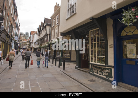 A view looking down Medieval Stonegate, York. Stock Photo