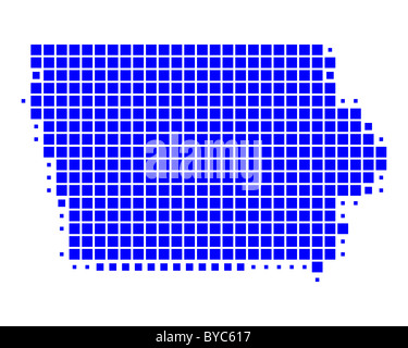 Square dots pattern map of Iowa. Dotted pixel map with american ...