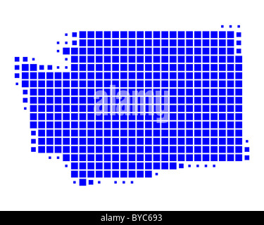 Square dots pattern map of Washington. Dotted pixel map with american ...