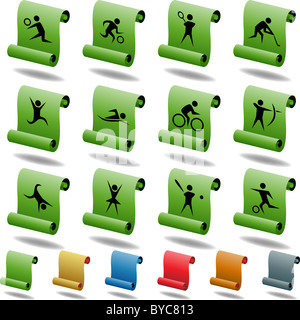 A set of 12 athlete icons. Stock Photo