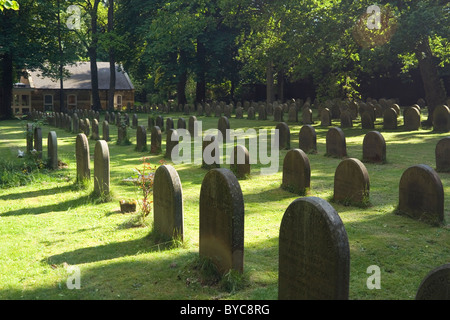 Quaker graveyard. Adel Meeting House, Leeds, Yorkshire, England. Stock Photo