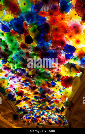 Fiori Di Como chandelier in lobby of Bellagio Resort and Casino, Las Vegas, Nevada Stock Photo