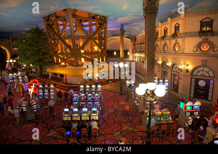 Inside the Casino at Paris Las Vegas Hotel and Casino, Las Vegas, NV Stock Photo