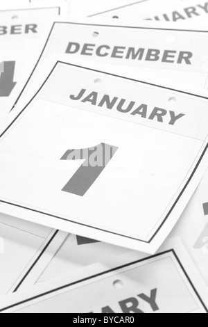 New Year, calendar date January 1 for background Stock Photo