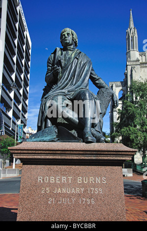 Robert Burn's Statue, The Octagon, Dunedin, Otago Region, South Island, New Zealand Stock Photo