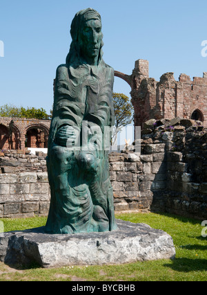 St Cuthbert statue Stock Photo