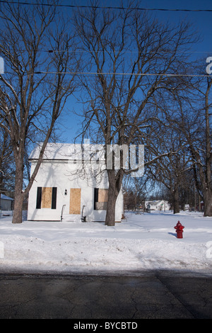 Vacant foreclosed home Saginaw Michigan USA Stock Photo