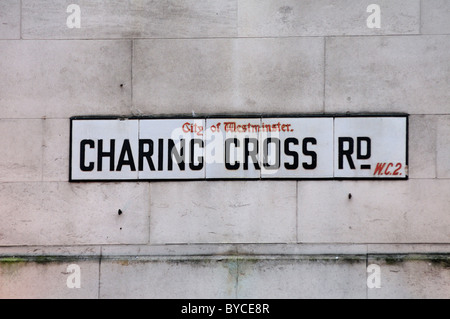 Charing Cross Road, WC2 street name sign, signifying location for