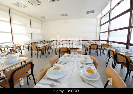 Empty school canteen Stock Photo