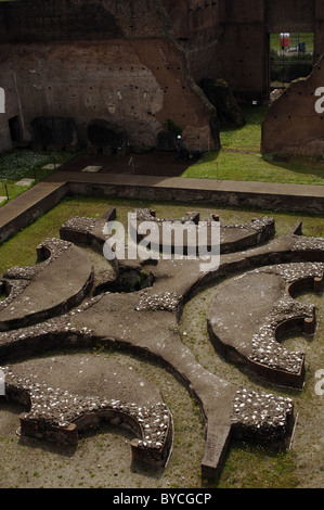 Domus Augustana, imperial palace built by the emperor Domitian (51-96) on the Palatine Hill. Partial view. Rome. Italy. Stock Photo