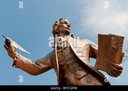Statue of Thomas Paine author of Rights of Man in Thetford Norfolk Stock Photo