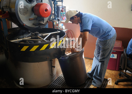 Coffee roasting in a coffee plantation open for tourists Stock Photo