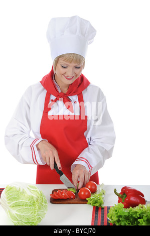 Handsome chef in uniform. Stock Photo