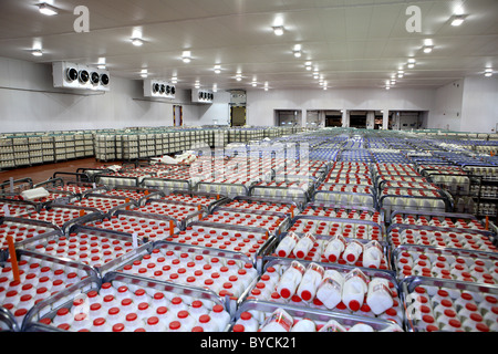 Interior of a large refrigerated cool room Stock Photo