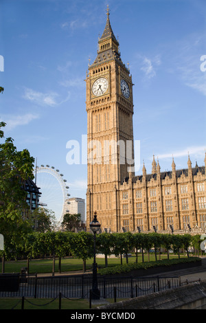 London - Big ben and London eye Stock Photo