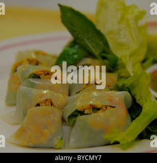 mini spring roll , vietnamese cuisine cooked in a thai way , food court , bangkok , thailand Stock Photo