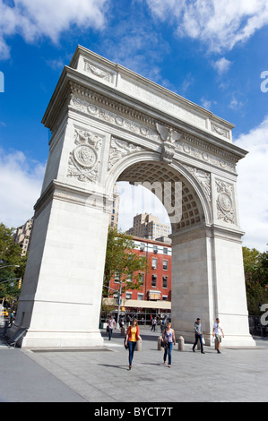 Washington Arch in Washington Square Park, New York City, USA Stock Photo