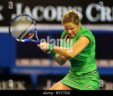 Australian Open Tennis 2011. Melbourne. Saturday 29.1.2011. Women's Singles final Kim CLIJSTERS (Bel) wins in three sets. Stock Photo