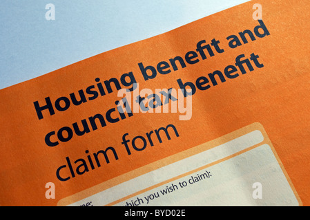 a housing and council tax benefit form Stock Photo