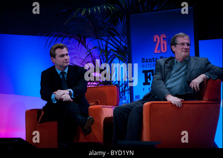 Director Christopher Nolan on the couch with film critic Pete Hammond Stock Photo