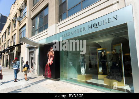 Alexander McQueen store on West 14th Street in the Meatpacking District, New York City, USA Stock Photo