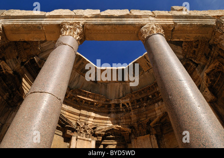 Antique architectural detail at the archeological site of Baalbek, Unesco World Heritage Site, Bekaa Valley, Lebanon Stock Photo