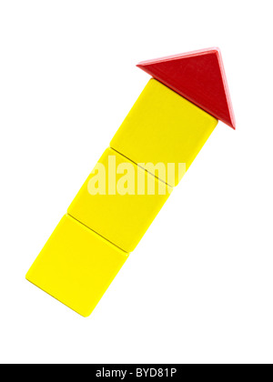 Toy blocks in the shape of an arrow Stock Photo