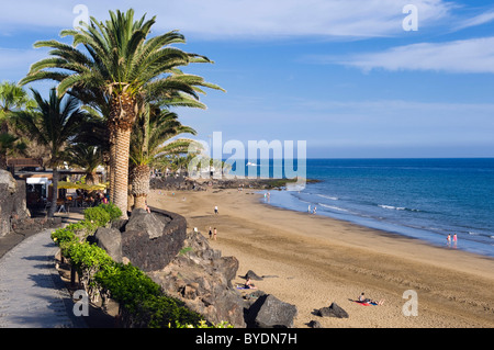 Playa Grande beach, Puerto del Carmen, Lanzarote, Canary Islands, Spain, Europe Stock Photo