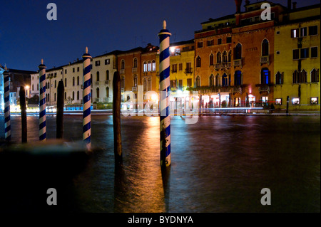 Night shot, Grand Canal, Venice, Veneto, Italy, Europe
