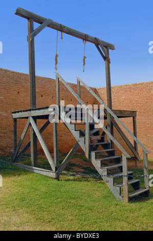 The gallows at Tombstone City Courthouse, Arizona, USA. This a reconstructed  gallows, original burned in 1912. Stock Photo