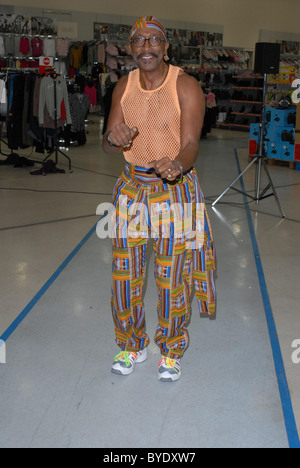 Derrick Errol Evans aka Mr Motivator promotes his new DVD 'Mr Motivator's All New BLT Workout' at Woolworths London, England - Stock Photo