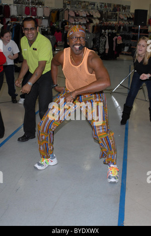 Derrick Errol Evans aka Mr Motivator promotes his new DVD 'Mr Motivator's All New BLT Workout' at Woolworths London, England - Stock Photo