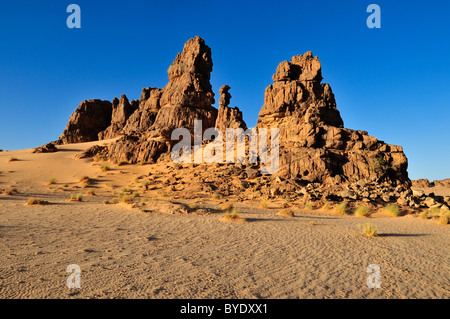 Sandstone rock formation on Tasset Plateau, Tassili n'Ajjer National Park, Unesco World Heritage Site, Wilaya Illizi, Algeria Stock Photo