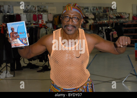 Derrick Errol Evans aka Mr Motivator promotes his new DVD 'Mr Motivator's All New BLT Workout' at Woolworths London, England - Stock Photo