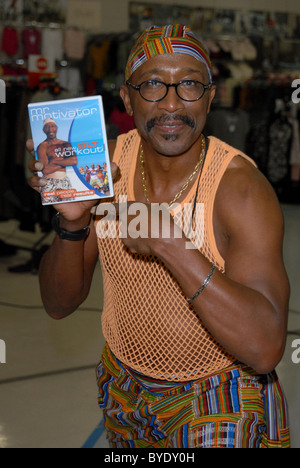 Derrick Errol Evans aka Mr Motivator promotes his new DVD 'Mr Motivator's All New BLT Workout' at Woolworths London, England - Stock Photo