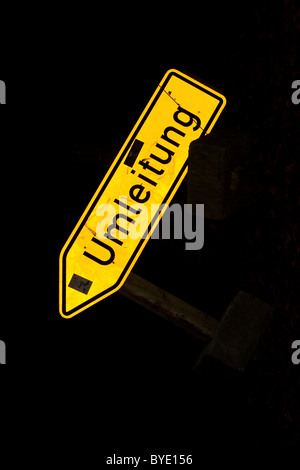 Sign with lettering 'Umleitung', German for 'diversion route' Stock Photo