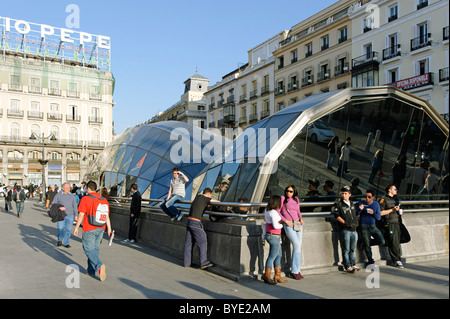 Metro station, Plaza Puerto del Sol, Madrid, Spain, Europe Stock Photo