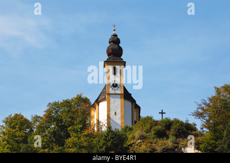 St. Pancras Church in Karlstein near Bad Reichenhall, Berchtesgadener Land district, Upper Bavaria, Germany, Europe Stock Photo