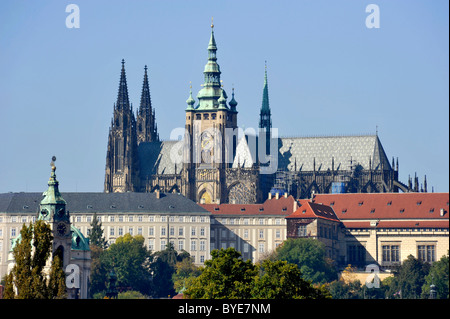 South side of the Gothic St. Vitus Cathedral, Prague Castle, Hradcany, Prague, Bohemia, Czech Republic, Europe Stock Photo