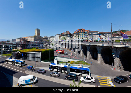 Europe Square, Lausanne, canton of Vaud, Lake Geneva, Switzerland, Europe Stock Photo