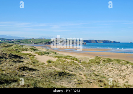 Playa de Valdearenas, Parque Natural de las Dunas, nature reserve with sand dunes and a beach, Liencres, Santander, Cantabria Stock Photo