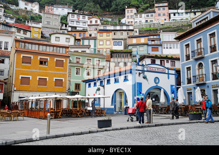 Colourful houses, Cudillero coastal village, Asturias, Spain, Europe
